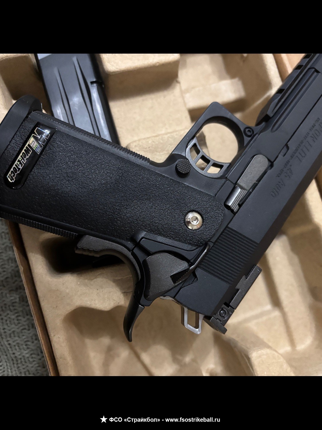 СТРАЙКБОЛЬНЫЙ ПИСТОЛЕТ WE HI-CAPA 5.2R (COLT 1911) GREEN GAS (BLOW BACK)