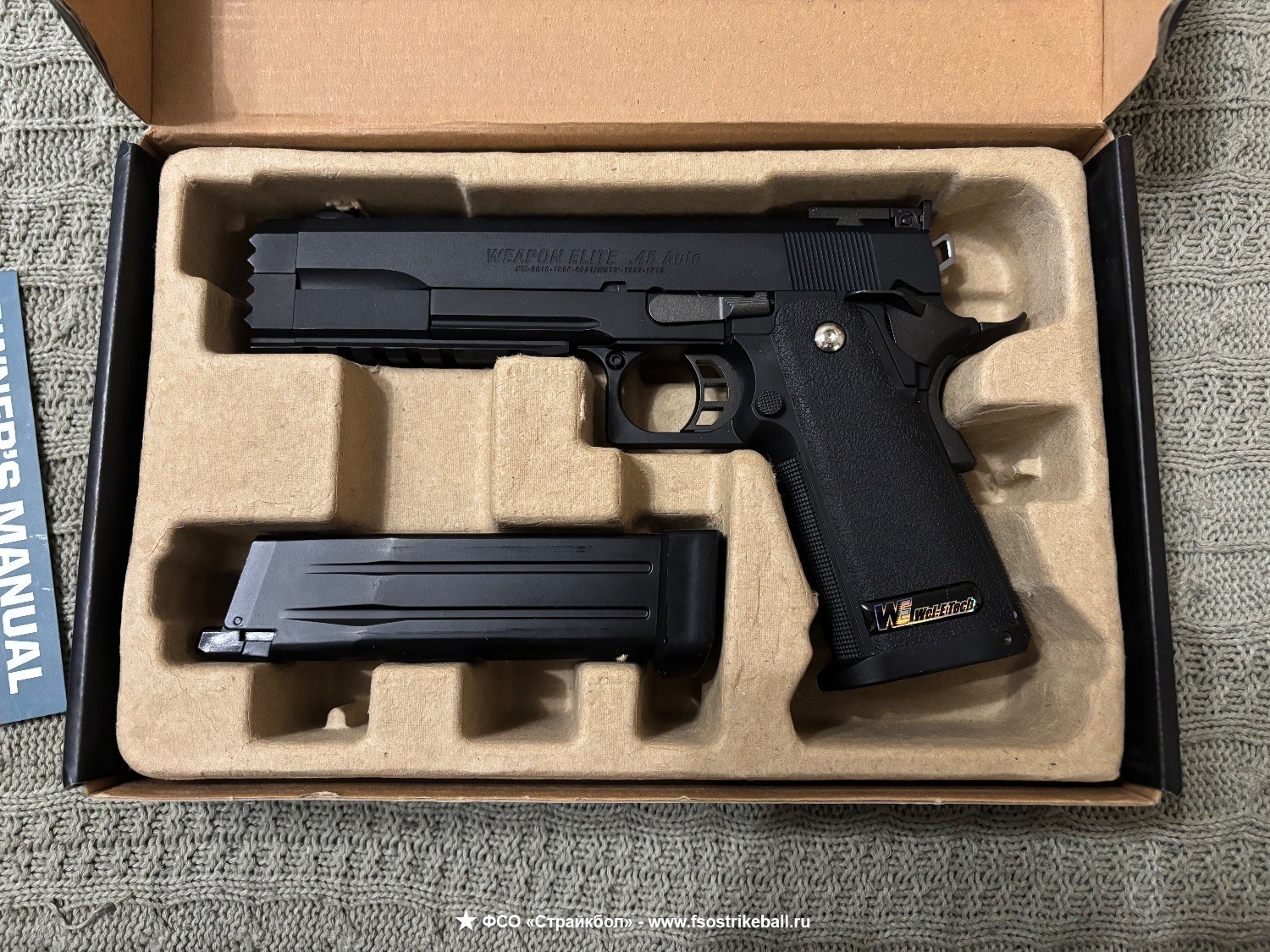 СТРАЙКБОЛЬНЫЙ ПИСТОЛЕТ WE HI-CAPA 5.2R (COLT 1911) GREEN GAS (BLOW BACK)